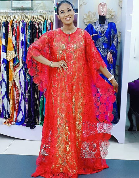 Elegant Dubai Abaya in Maxi Length with African Design